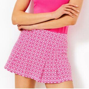 Lilly Pulitzer UPF 50+ Luxletic Malaga Pleated Skort Pink Passion Fruit Small
